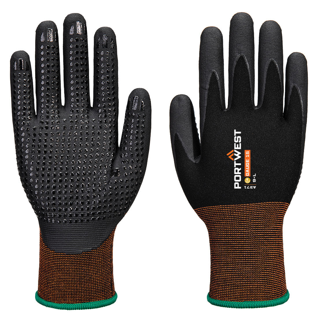 A371 - GP Grip 15 Nitrile Micro Foam Dotted Black