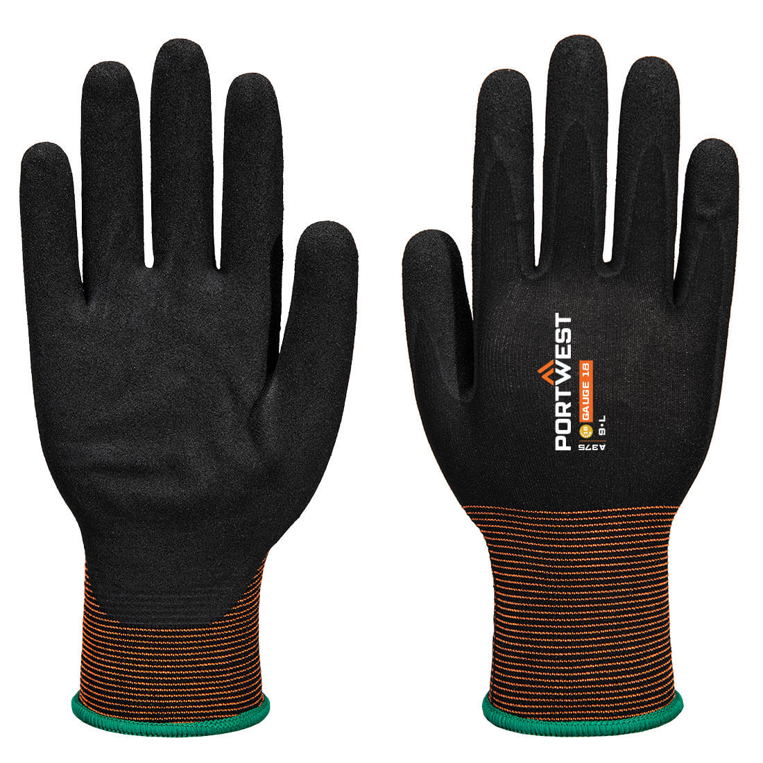 A375 - GP Grip 18 Nitrile Smooth/Sandy Black