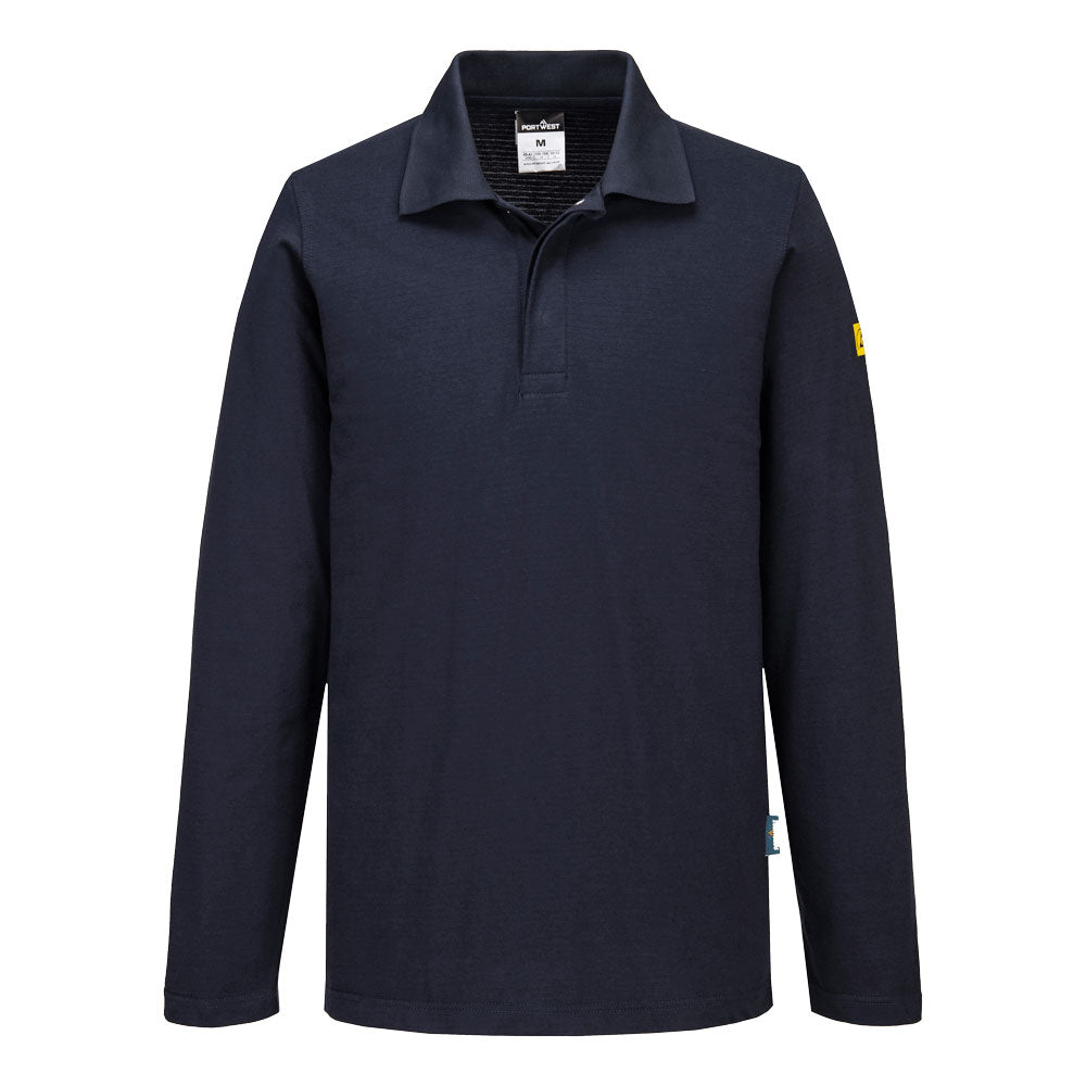 AS23 Anti-Static ESD Long Sleeve Polo Shirt – Lightweight,