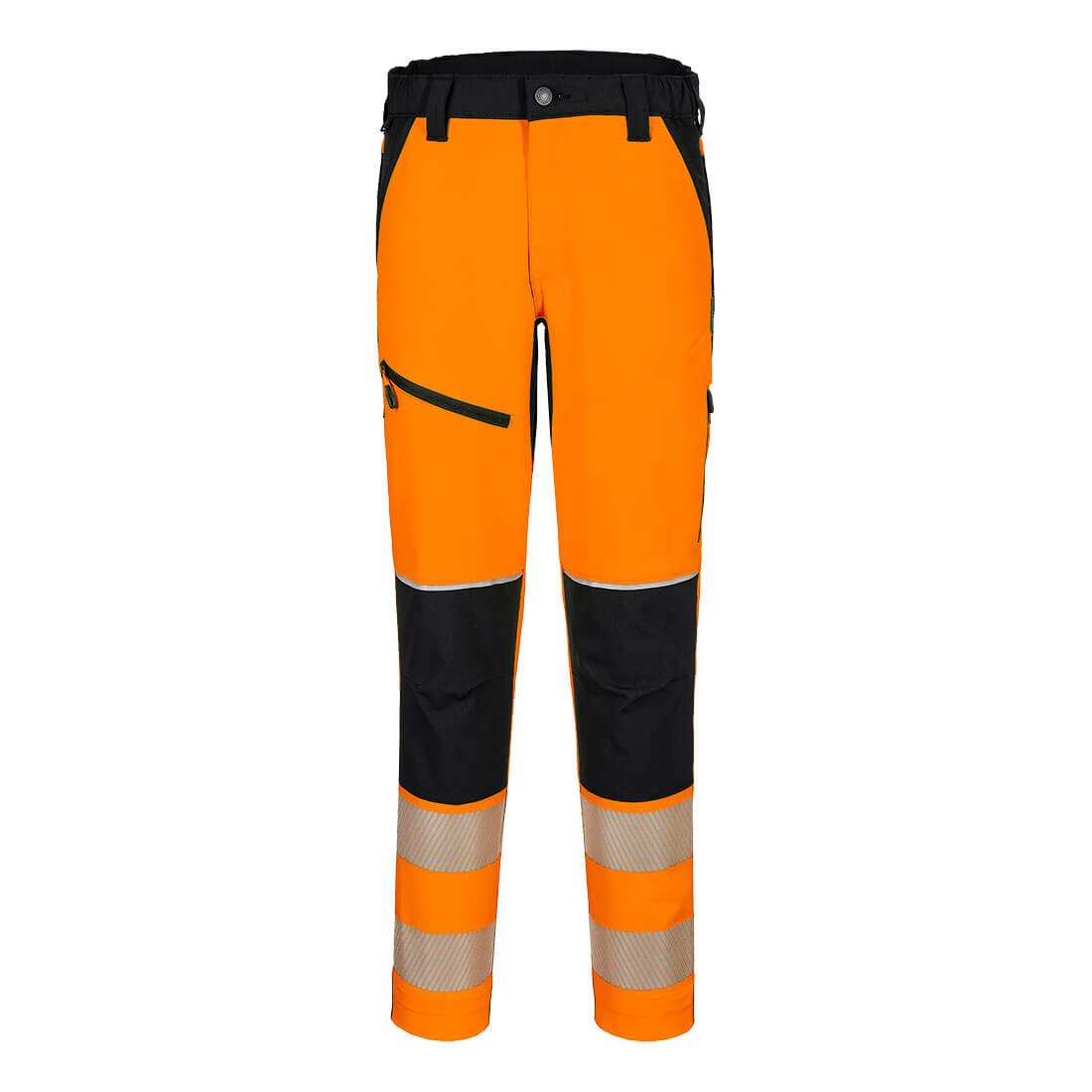 T140 - PW3 Hi-Vis Stretch Trouser Orange/Black, Yellow/Black