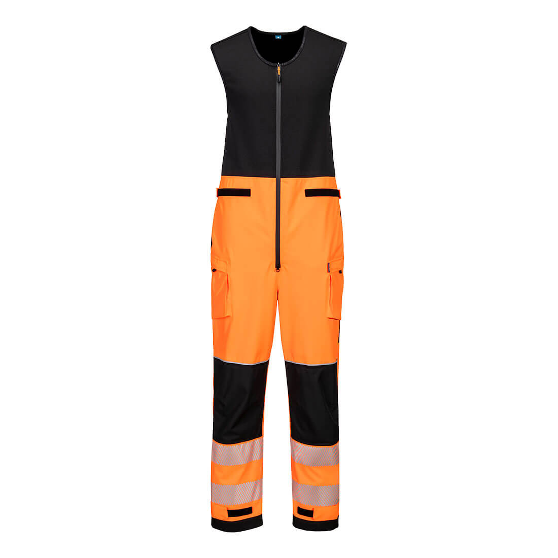 T150 - PW3 Hi-Vis Rain Salopette (3L) Orange/Black Yellow/Black