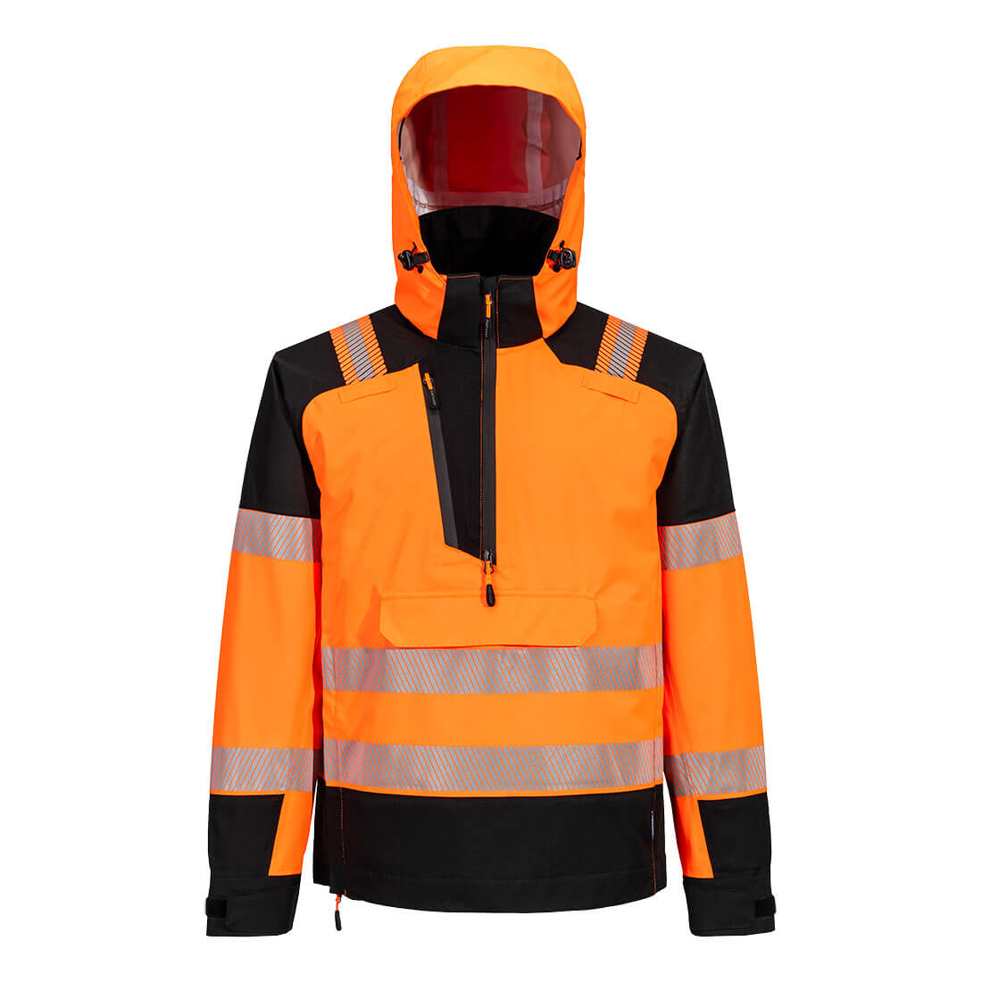 T161 - PW3 Hi-Vis Overhead Rain Jacket (3L) Orange/Black Yellow/Black