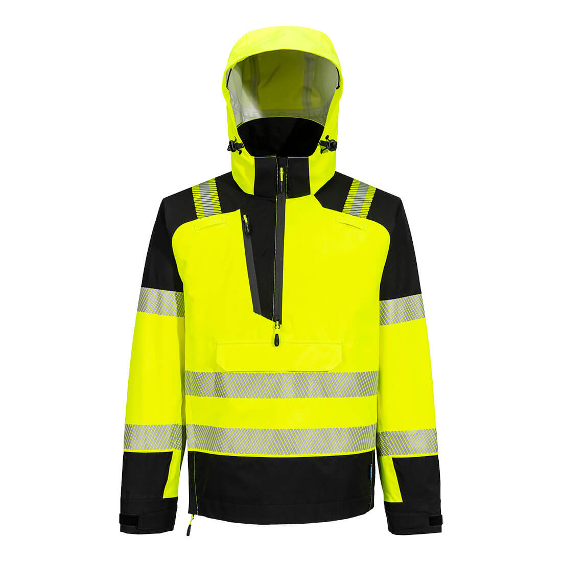 T161 - PW3 Hi-Vis Overhead Rain Jacket (3L) Orange/Black Yellow/Black