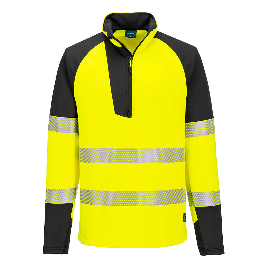 T172 - PW3 Hi-Vis 1/4 Zip Sweatshirt Orange/Black Yellow/Black