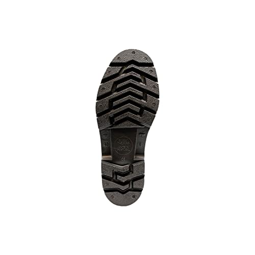 DUNLOP BLACK AND GREEN FULLY WATERPROOF WELLIES, Size UK 9