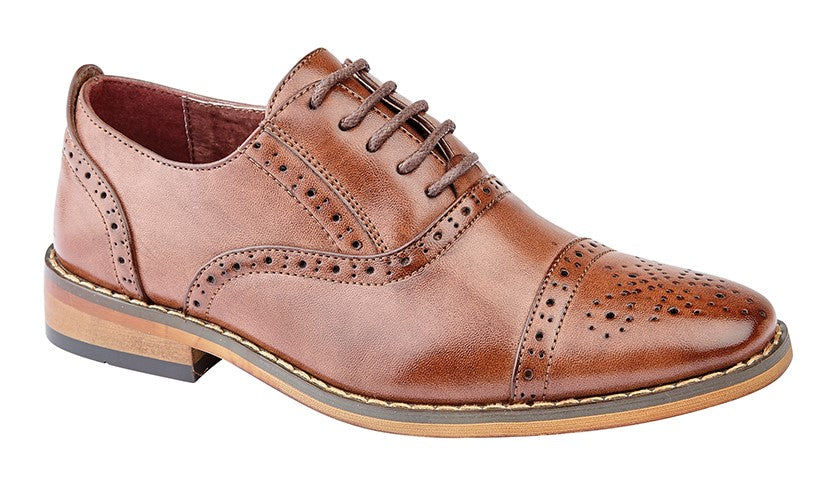 GOOR Capped Lace Oxford Brogue Shoe  (B 516B)