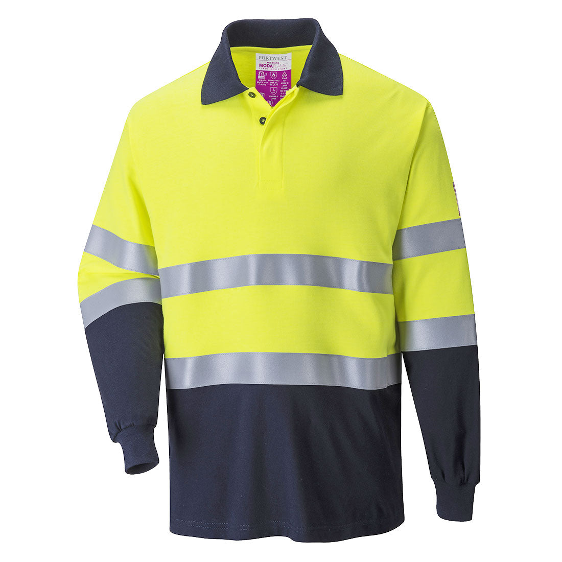 Flame Resistant Anti-Static Two Tone Polo Shirt  (FR74)