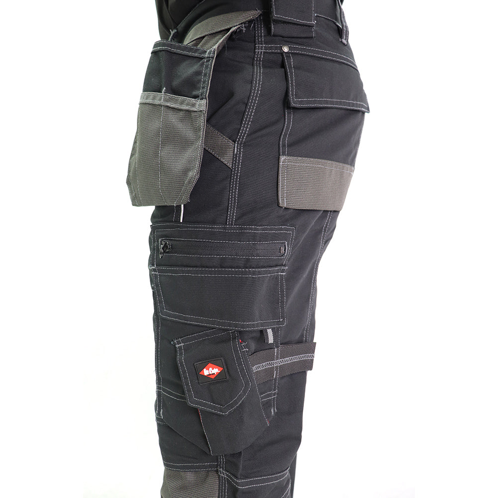 BLACK HOLSTER POCKET CARGO TROUSER SECURE & ROBUST FOR TOOLS AND GEAR (LCPNT224)