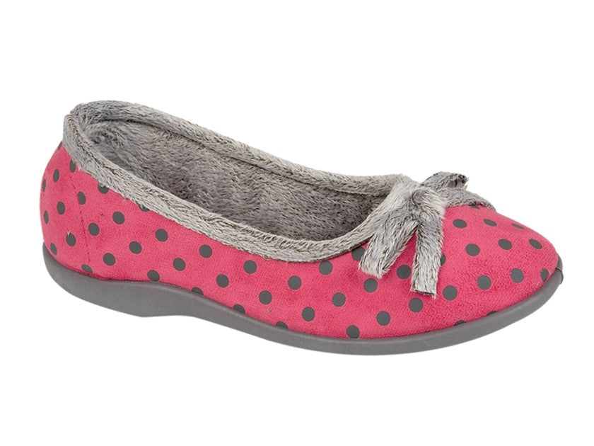 SLEEPERS LOUISE Polka Dot Bow Slipper  (LS325PK)