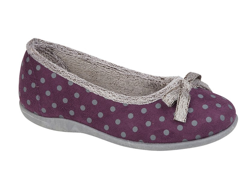 SLEEPERS LOUISE Polka Dot Bow Slipper  (LS325PL)