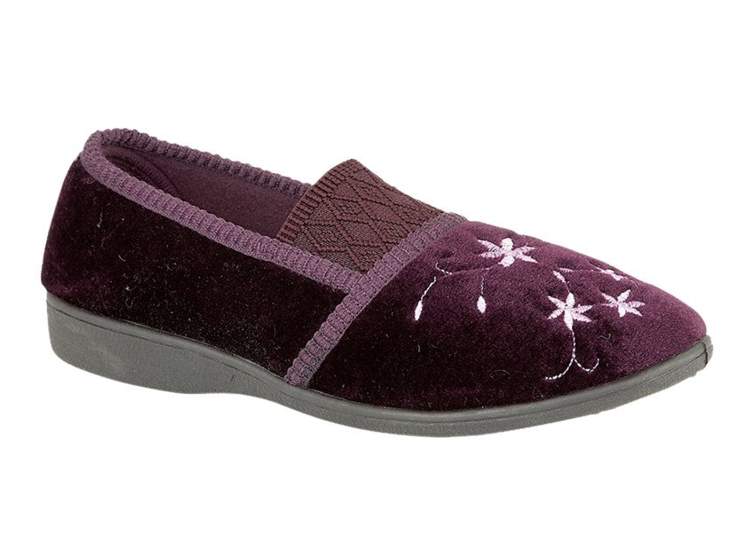 ZEDZZZ JOANNA Embroidered Centre Gusset Slipper  (LS349P)