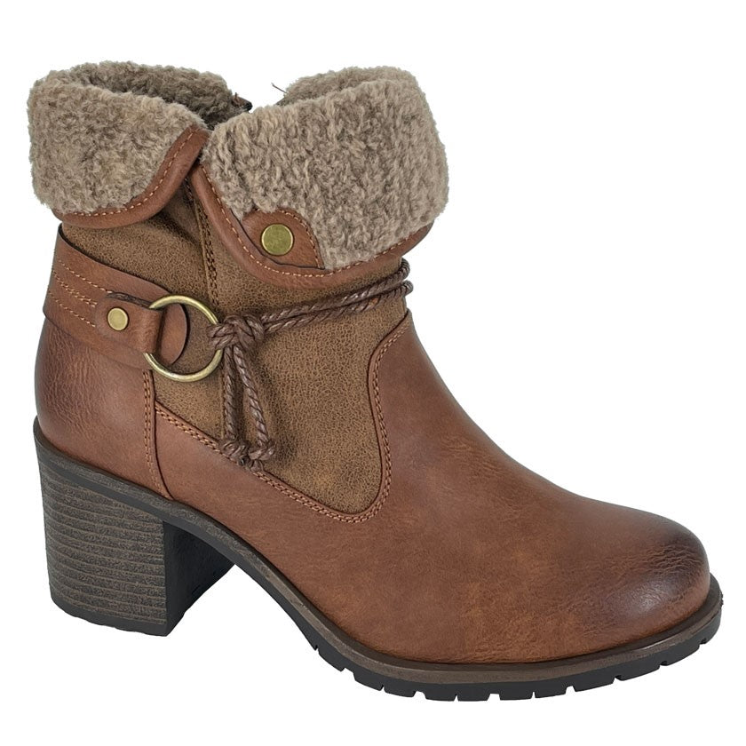 CIPRIATA FEDRA Roll Top Inside Zip Ankle Boot  (L 062LT)