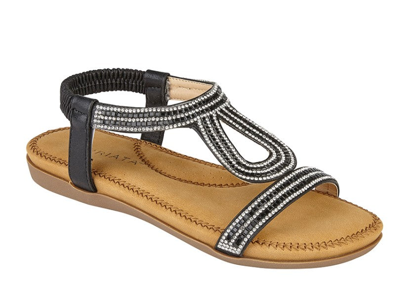 CIPRIATA NICOLE Diamante Elasticated Halter Back Sandal  (L 108A)