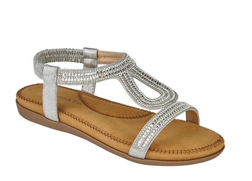 CIPRIATA NICOLE Diamante Elasticated Halter Back Sandal  (L 108LF)