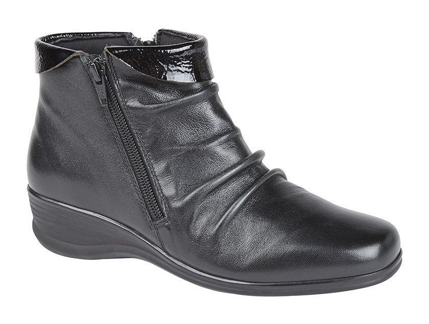 MOD COMFYS Twin Zip Ruched Ankle Boot  (L 215A)