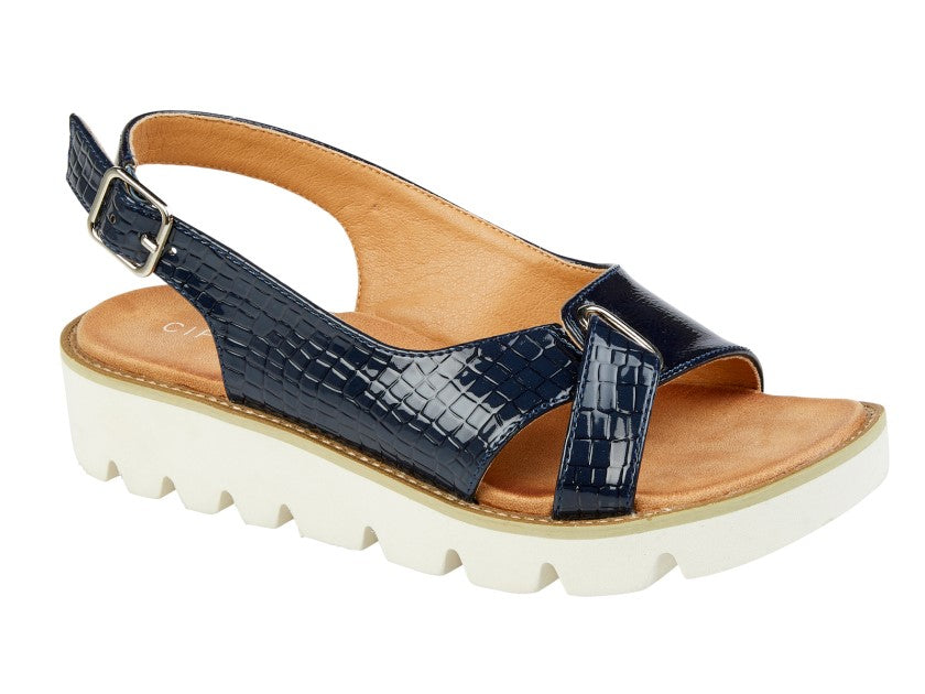 CIPRIATA ADEMA Sling-back Buckle Wedge Sandal  (L 253CP)