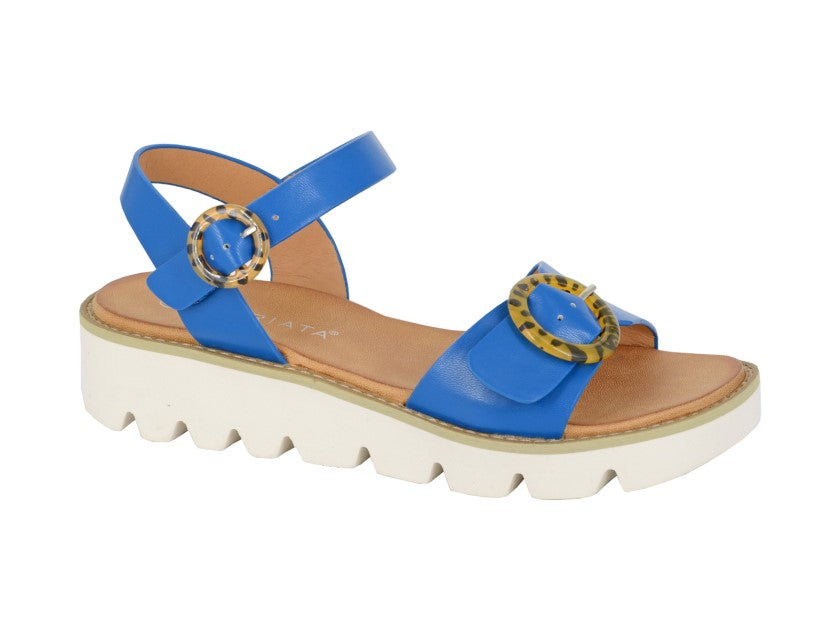 CIPRIATA Halter Back Twin Buckle Wedge Sandal  (L 282C)