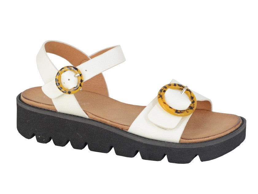 CIPRIATA MIMI Halter Back Twin Buckle Wedge Sandal  (L 282G)