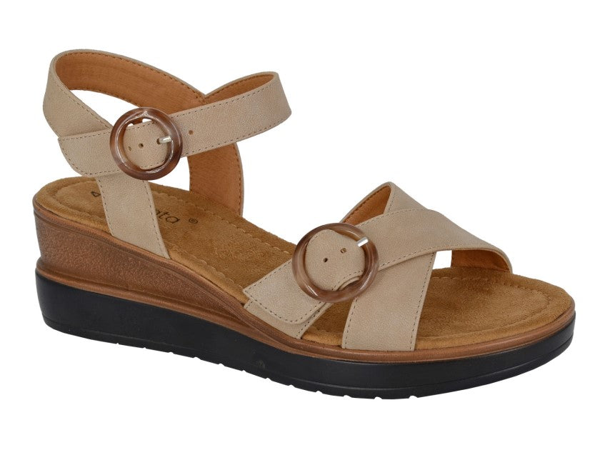 CIPRIATA ROSSINA Twin Buckle Crossover Halter Back Sandal  (L 288BE)