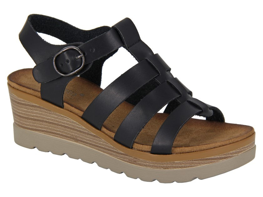 CIPRIATA GRECA Buckle Wedge Halter Back Sandal  (L 292A)