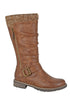 Zip Buckle High Leg Boot