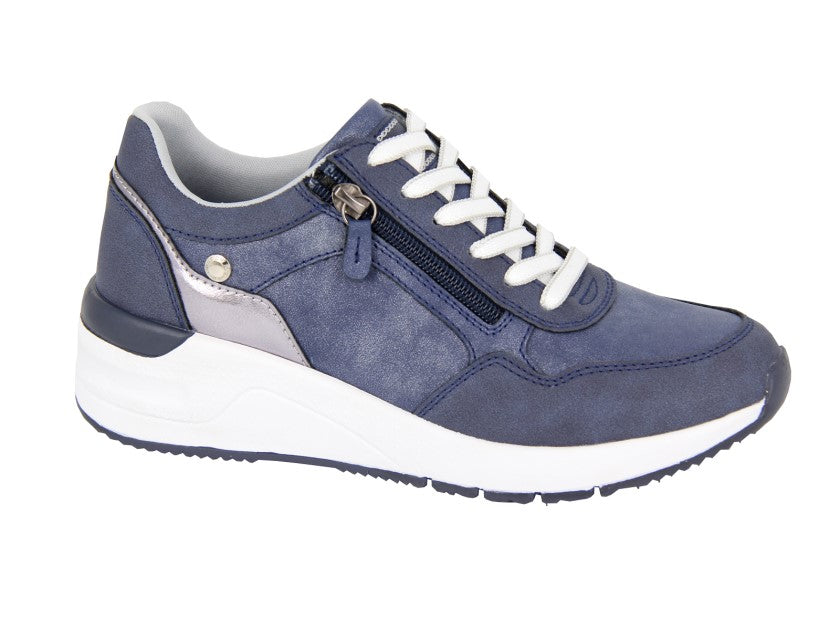 CIPRIATA 6 Eye Lace/Zip Up Wedge Trainer  (L 491C)