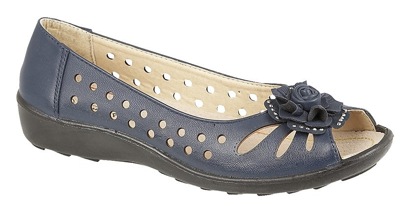 BOULEVARD Punched Open Toe Flower Casual  (L 515C)