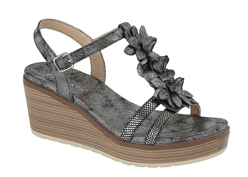 CIPRIATA NINA Flower Bar High Wedge Sandal  (L 561FS)