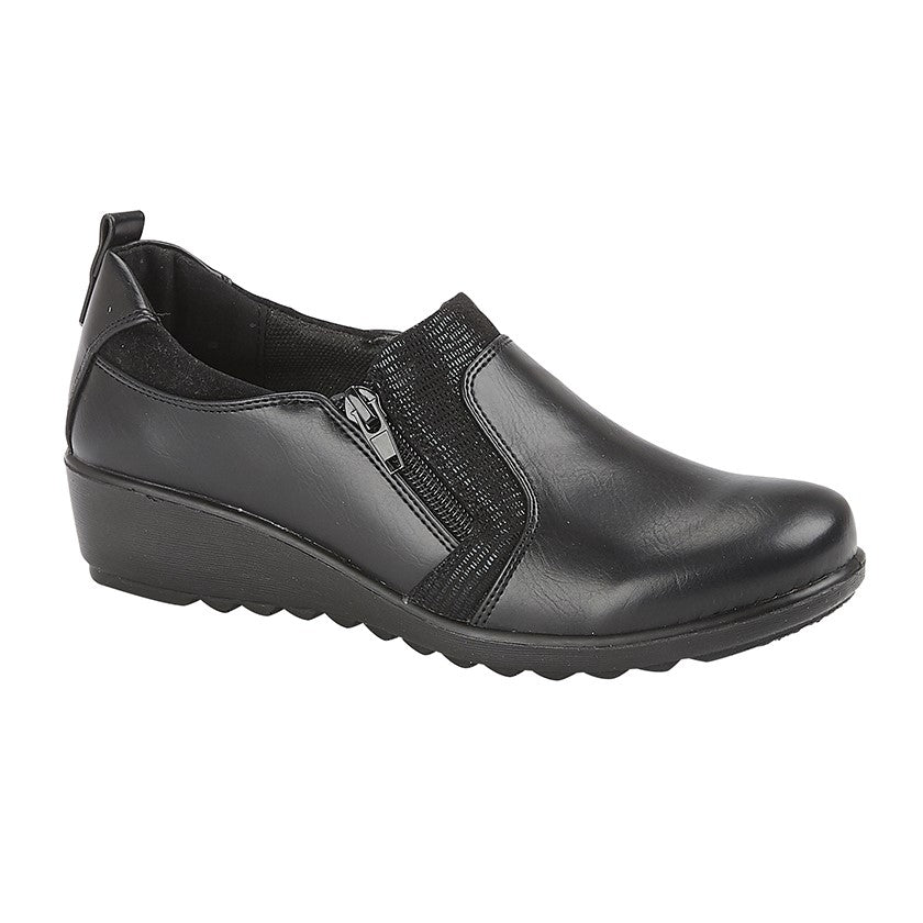 BOULEVARD Twin Zip Ladies Shoe  (L 882A)