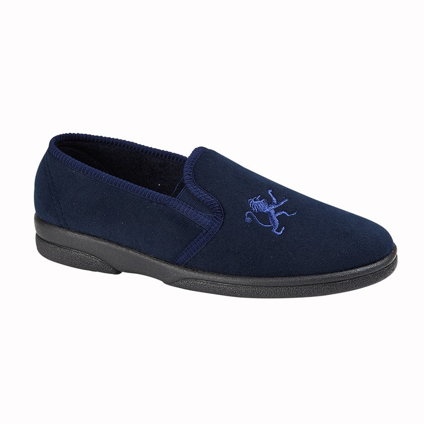 SLEEPERS FRAZER  Lion Motif Twin Gusset Slipper  (MS424C)