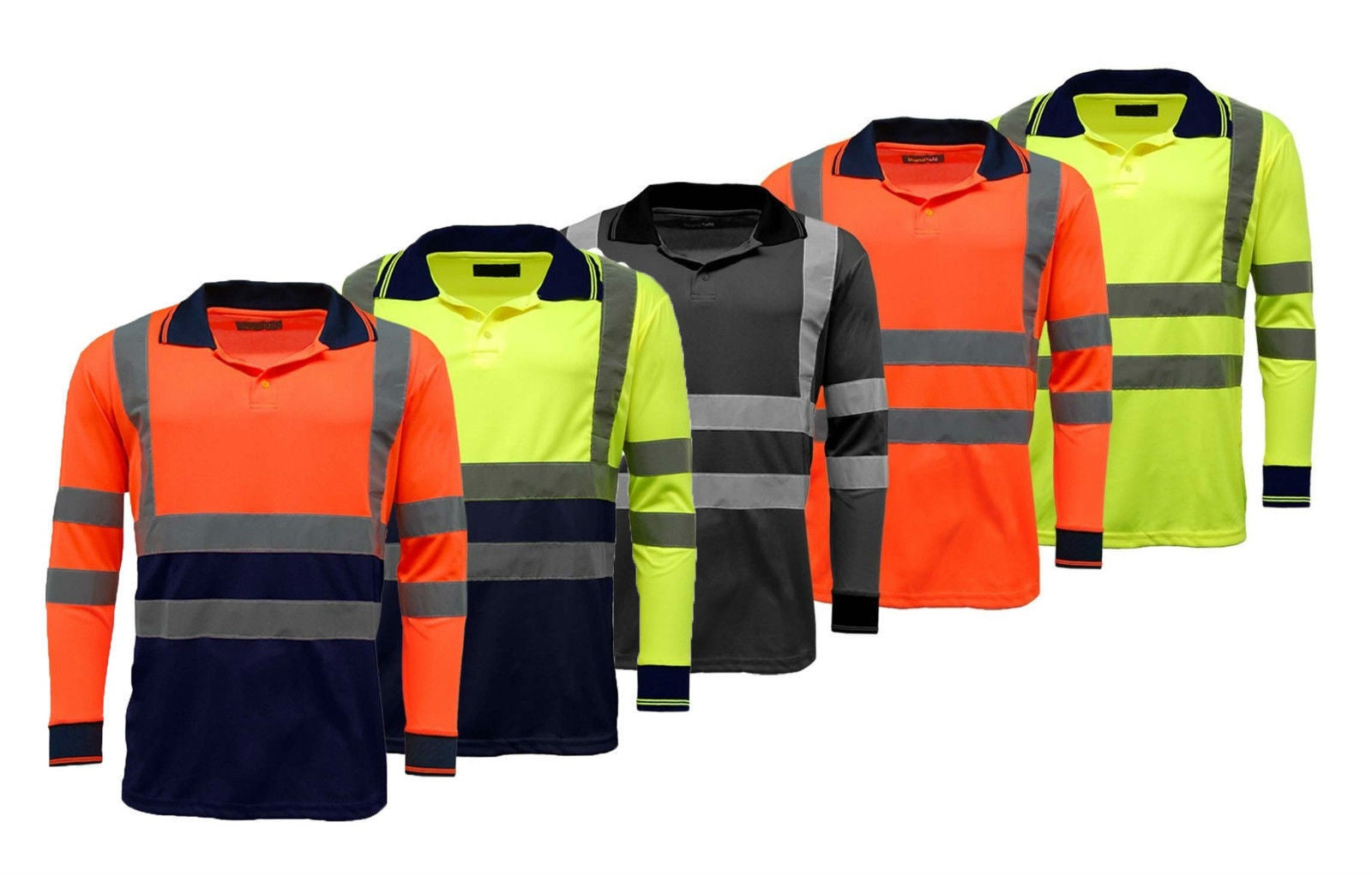 Hi Vis Long Sleeve Polo Shirt