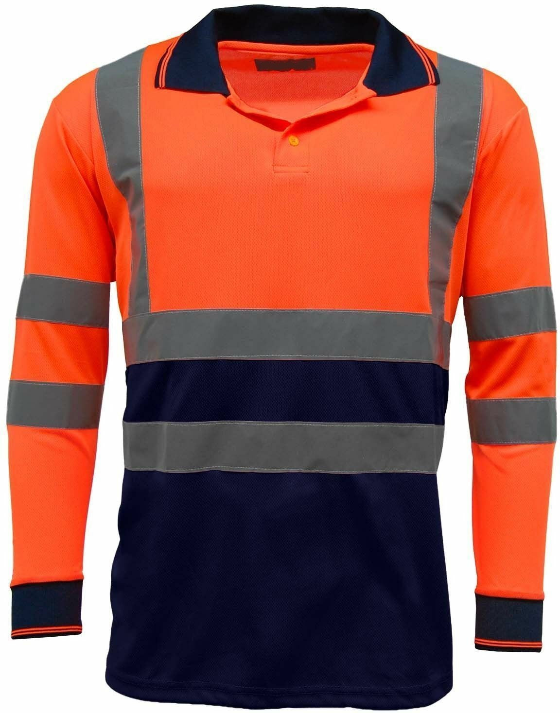 Orange Long Sleeve Hi Vis Polo Shirts 