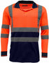 Orange Long Sleeve Hi Vis Polo Shirts