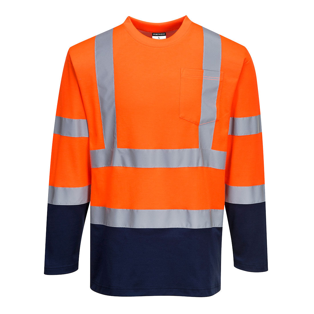 Hi-Vis Cotton Comfort Contrast T-Shirt L/S   (S280)