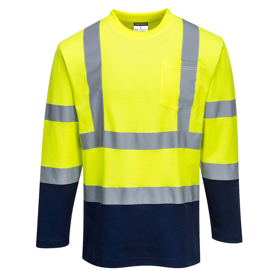 Hi-Vis Cotton Comfort Contrast T-Shirt L/S   (S280)