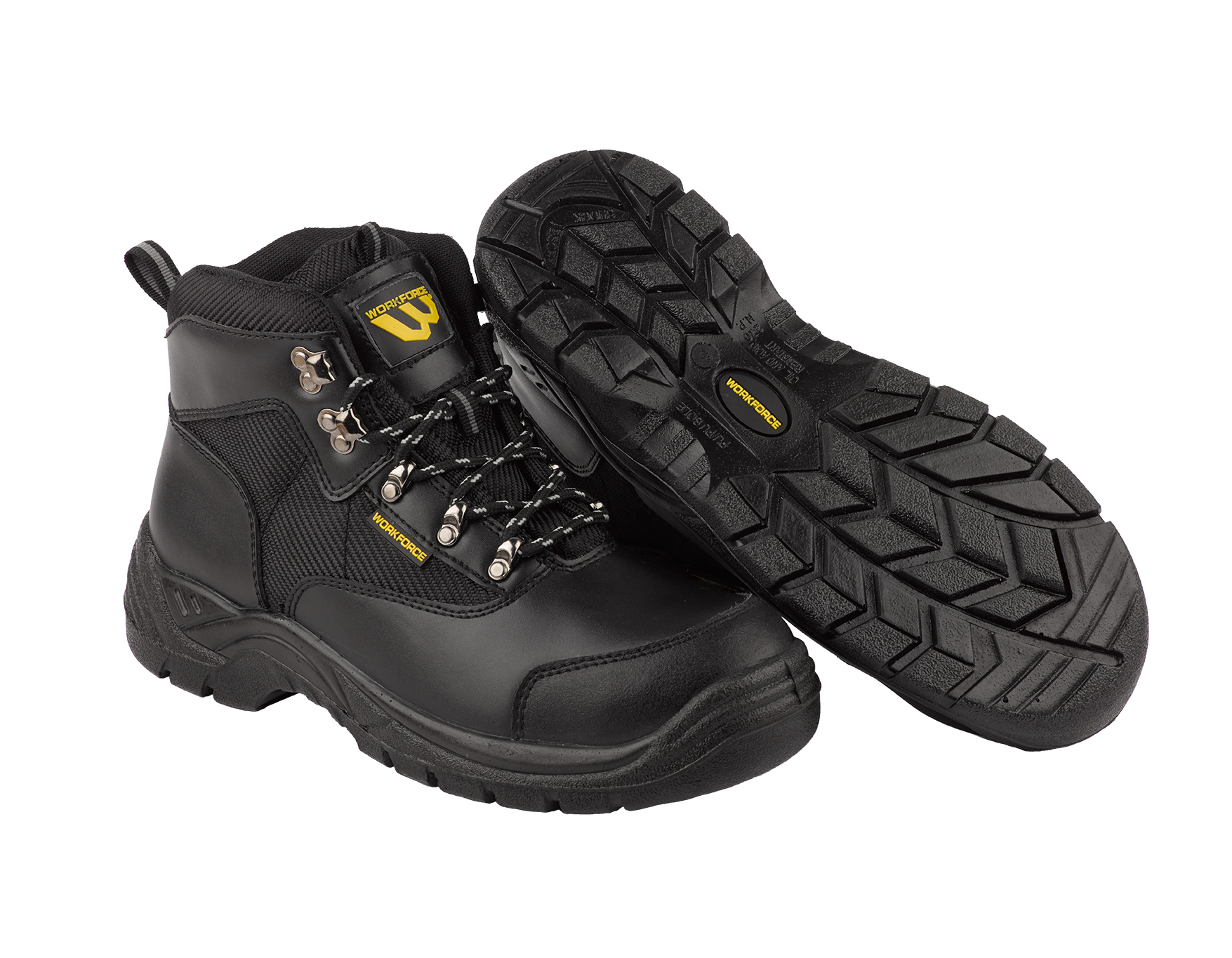 WORKFORCE BLACK LEATHER BOOT S1P TOUGH AND TIMELESS FOR ALL JOBSITES (WF41)