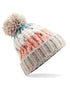 Beechfield  Corkscrew Pom Beanie Heavyweight multi yarn cable knit design (B486)