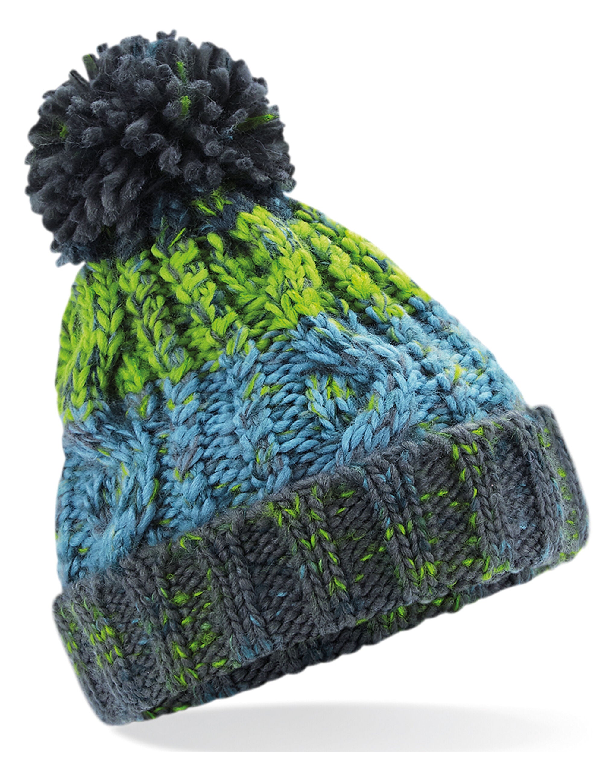 Beechfield  Junior Corkscrew Pom Beanie TearAway label for ease of rebranding (B486B)
