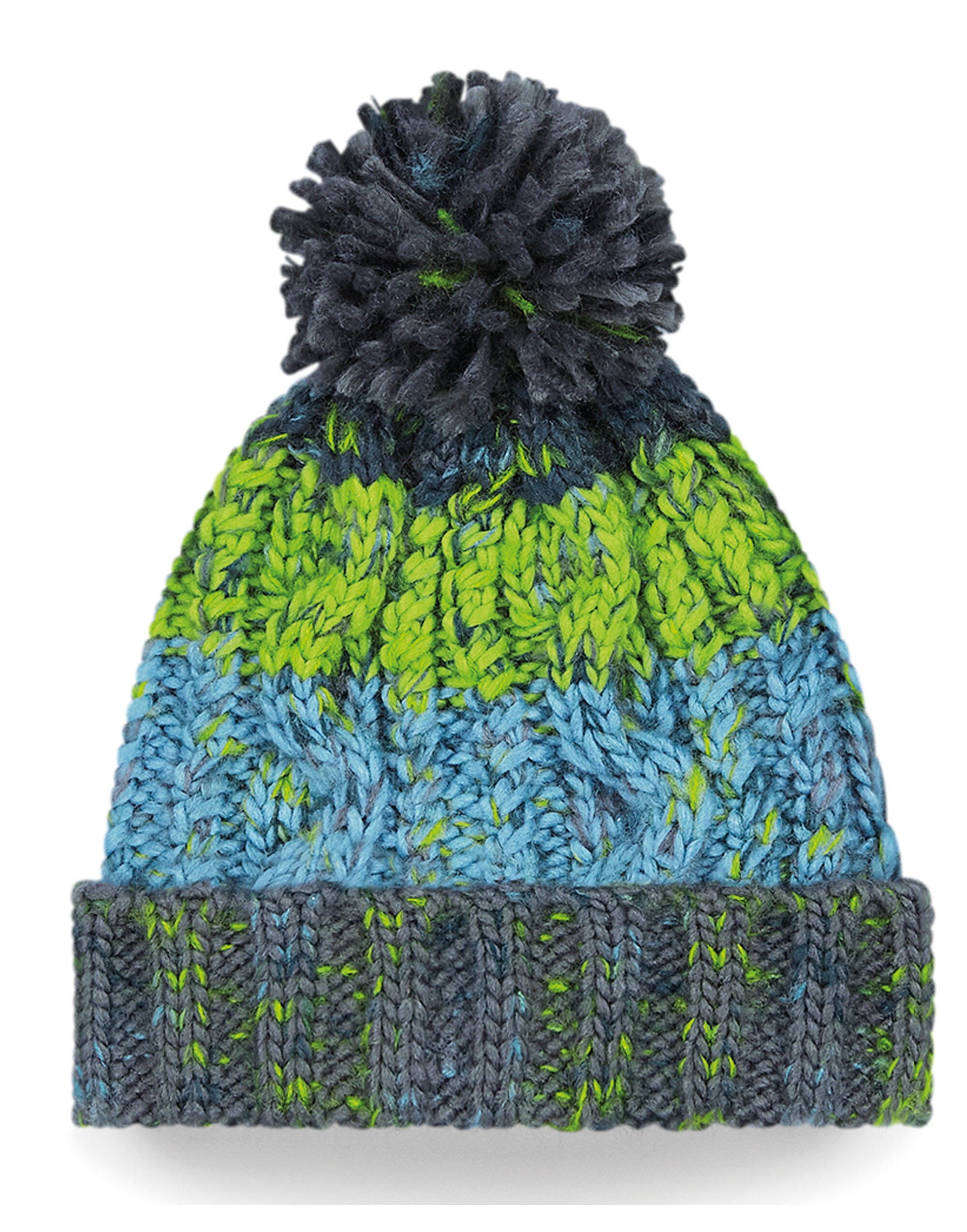 Beechfield  Junior Corkscrew Pom Beanie TearAway label for ease of rebranding (B486B)