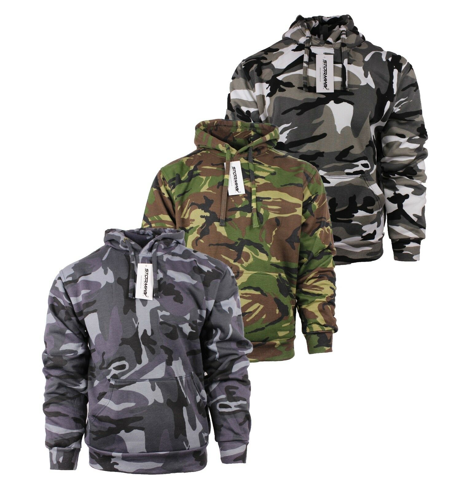 Stormway Camouflage Hoodie Mens Army Camo Camouflage Fleece Tracksuit Hoodie