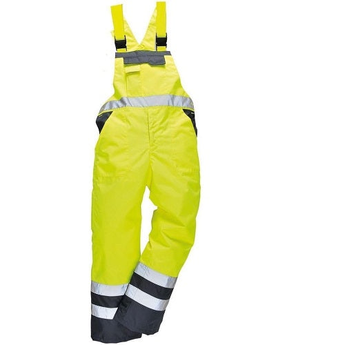 Stormway Men’s Hi Vis Waterproof Bib & Brace Overalls – Contrast Workwear Dungarees for Safety & Comfort