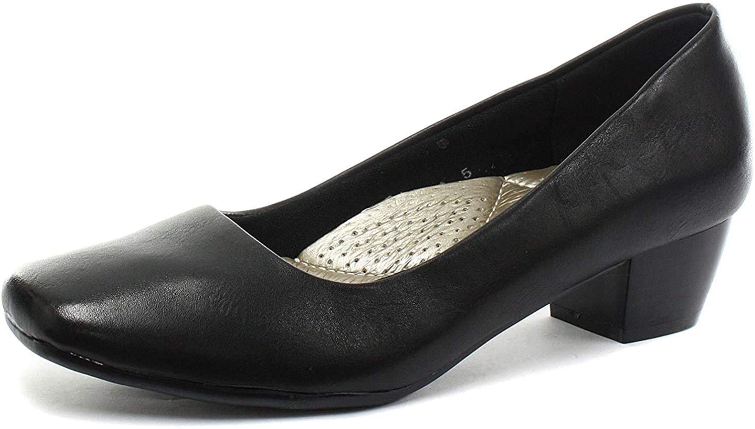 BOULEVARD Low Heel Plain Court Shoe  (L 402C)