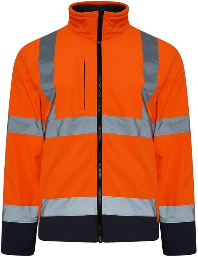 Stormway Hi Vis Two Tone Softshell Jacket – Waterproof, Windproof, Reflective, EN ISO 20471 Certified Safety Workwear for Outdoor Jobs.