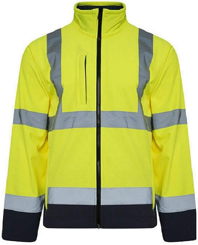 Stormway Hi Vis Two Tone Softshell Jacket – Waterproof, Windproof, Reflective, EN ISO 20471 Certified Safety Workwear for Outdoor Jobs.
