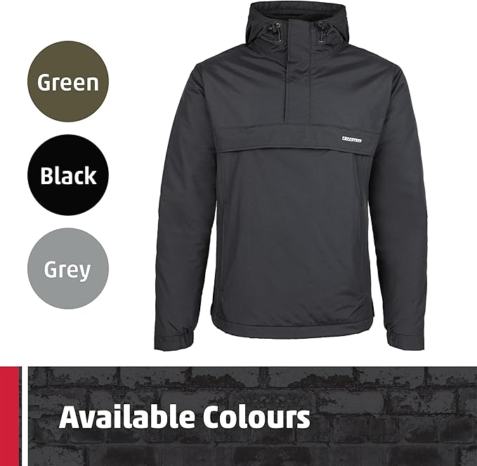 TuffStuff 296 - Sutherland Lined Windbreaker - Waterproof, Windproof & Breathable - Adjustable Hood & Reflective Details - with Fleece Lining & Taped Seams - Lightweight Mens Jacket