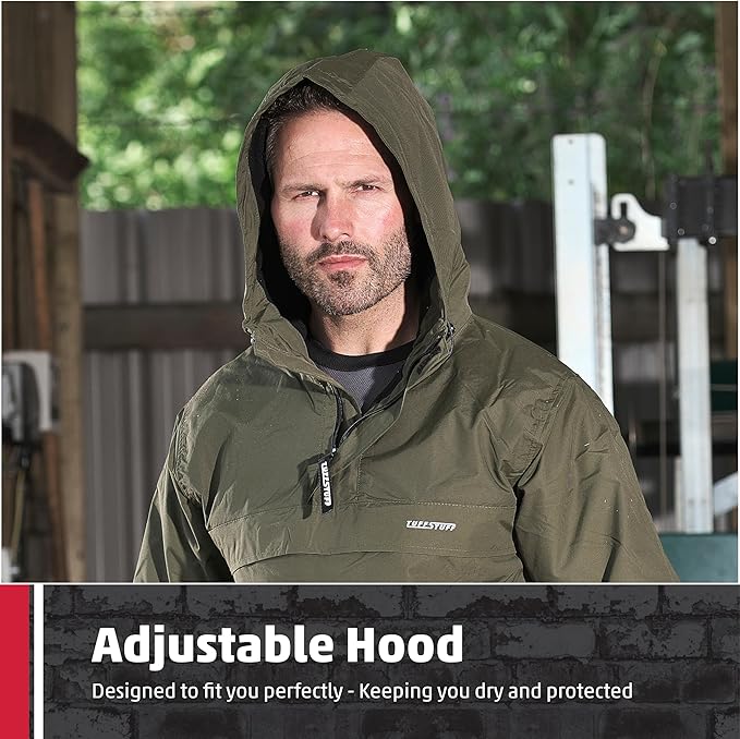 TuffStuff 296 - Sutherland Lined Windbreaker - Waterproof, Windproof & Breathable - Adjustable Hood & Reflective Details - with Fleece Lining & Taped Seams - Lightweight Mens Jacket