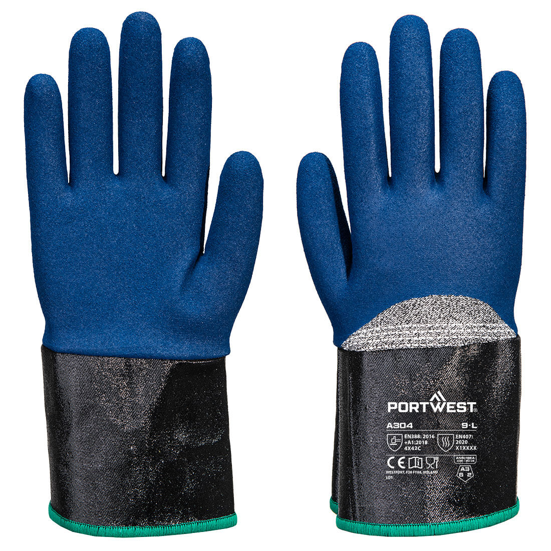 Grip C13 Nitrile Foam Extend Cuff Glove Grey/Blue A304