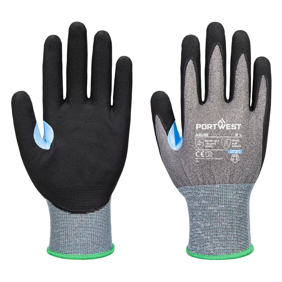 CS Cut D21 Nitrile Glove - A648, Grey/Black