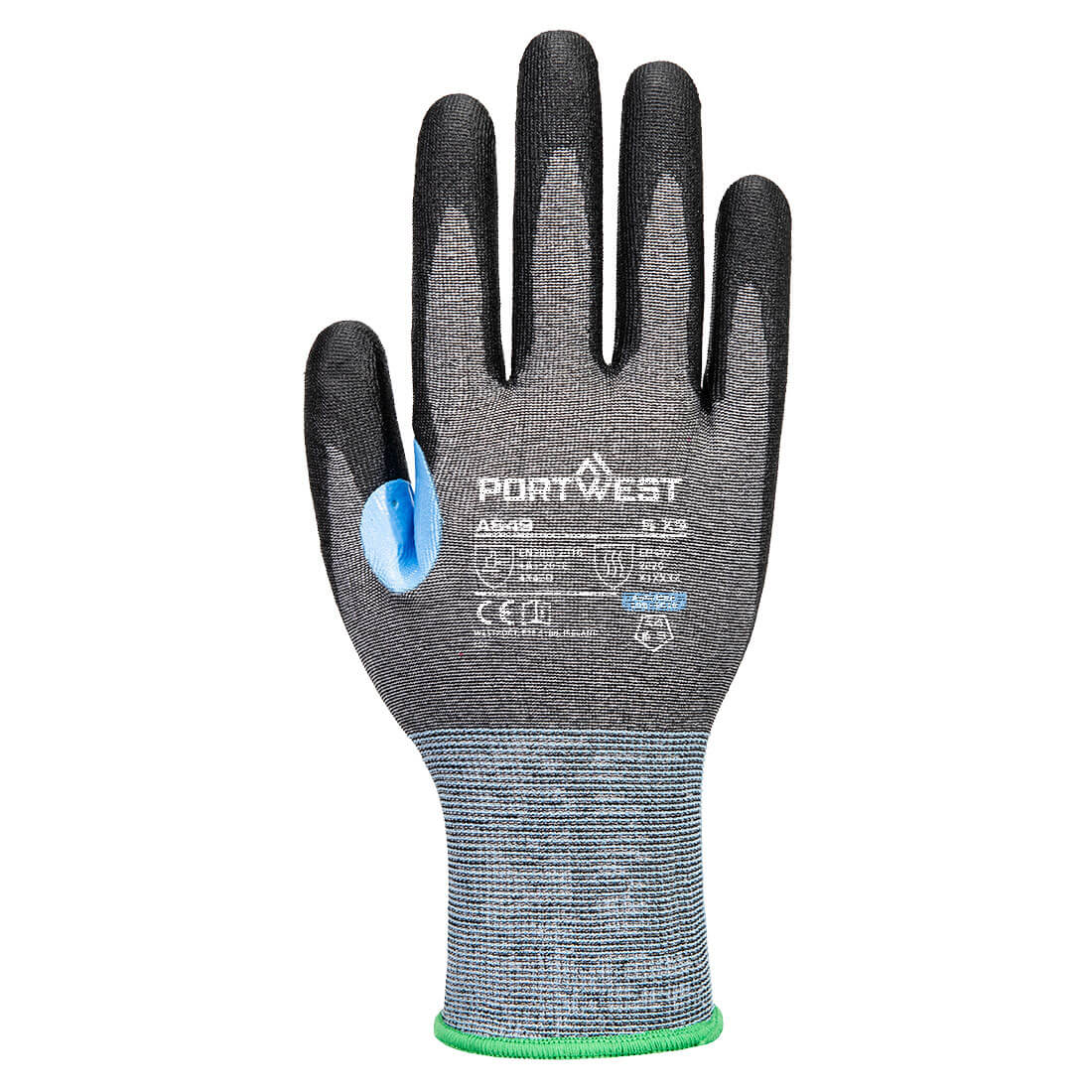 CS Cut D21 PU Glove - A649, Grey/Black