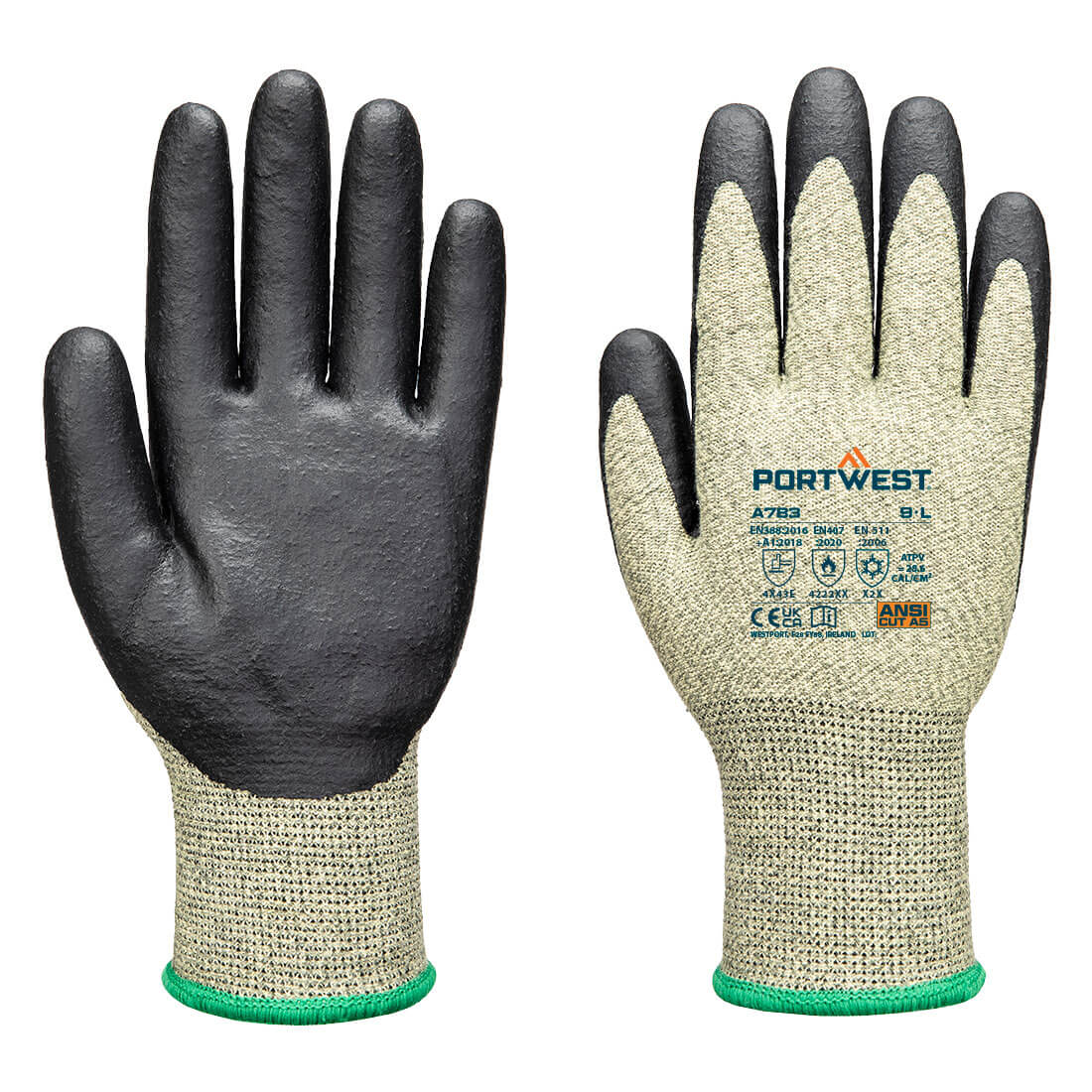 A783 - Arc Grip 13E Level 3 Glove Green/Black